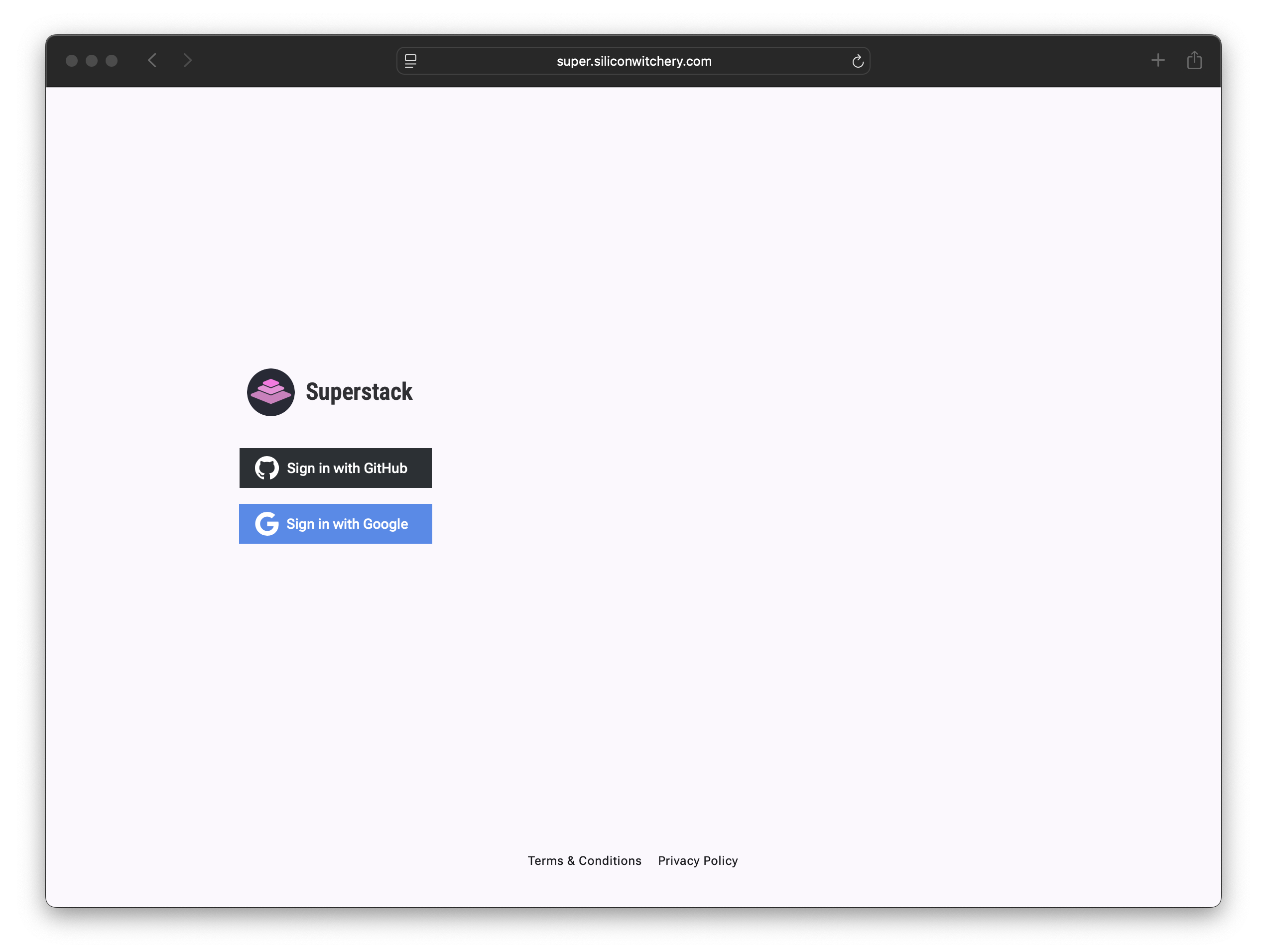 Sign-in with Github or Google