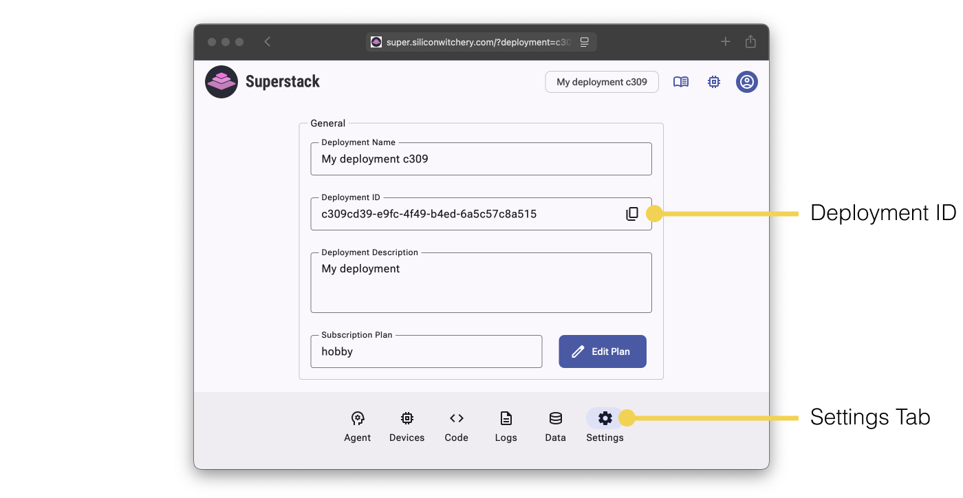 Superstack deployment ID